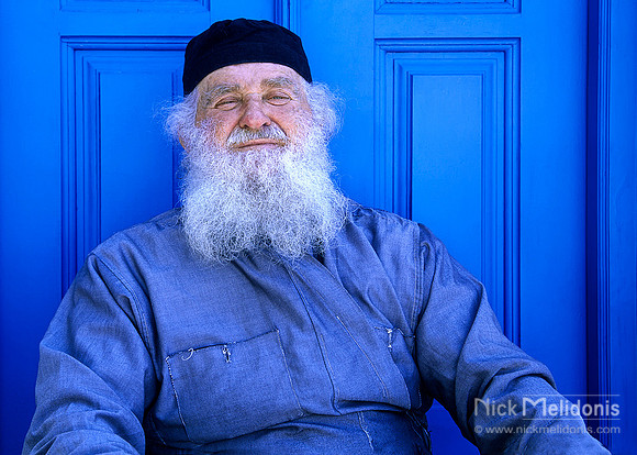 Monk in Blue, Tinos