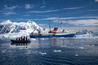 Research vessel from zodiacs